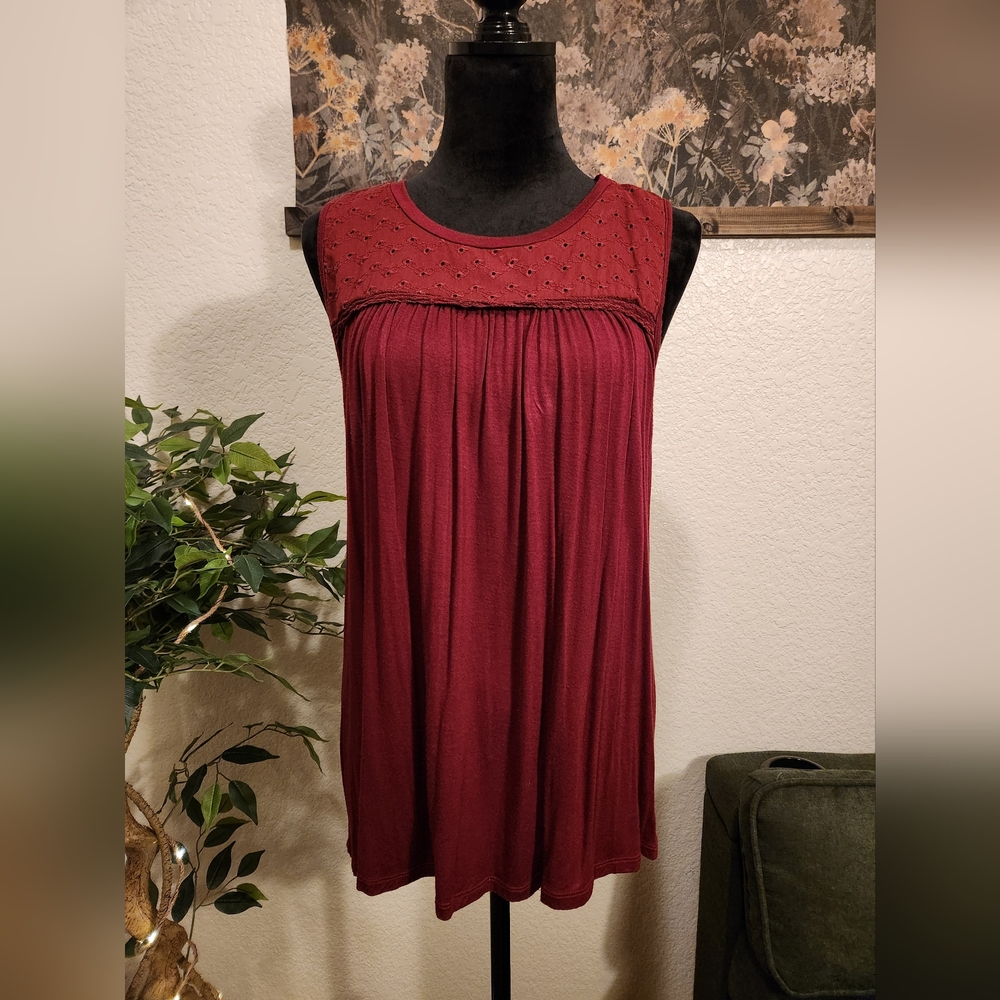 Red tank blouse